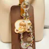 Cadena de Teléfono Linda Auténtica Pop Mart Llavero con Cuentas de Cristal Colgante para Niñas Accesorio Personalizado para Bolsa