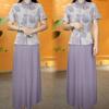 Novo Vestido de Mãe Estilo Chinês Feminino Novo Verão Tamanho Grande Cobertura da Barriga Emagrecimento Falso Duas Peças Saia Midi