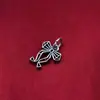Colgante de lazo de plata pura S925 collar estilo ins charm hecho a mano DIY pulsera de cristal accesorio de decoración de cuerda trenzada plata