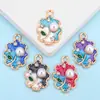 Ventas Directas de Fábrica Transfronterizas Flor de Perla Irregular Colgante Individual Accesorios DIY Aleación de Esmalte Joyería Colores Mixtos Lote Mixto