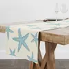 Toalha de Mesa de Verão Estampada com Tema de Praia Transfronteiriça, Toalha de Mesa Decorativa para Casa que Aprimora o Ambiente, Toalha de Mesa Bandeira para Rack de TV