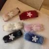 Pinza de Pelo de Terciopelo Otoño e Invierno, Pinza Superior de Copo de Nieve con Pedrería de Alta Gama, Pinza Atmosférica de Primavera en la Parte Posterior de la Cabeza, Pinza Elegante