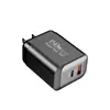 Novo Carregador de Celular Padrão Europeu e Americano Transfronteiriço 20W Cabeça de Carregamento Rápido Dupla Porta Padrão Britânico Qc3.0+Pd20W A+C
