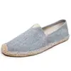 Verão Novo Sapatos Tecidos de Palha Masculinos e Femininos Sapatos de Pescador com Corda de Cânhamo Lona Respirável Casual Slip-on Sapatos Preguiçosos Sapatos de Linho