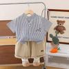 Traje de verano para bebé 2025 niños verano colorido camisa de perro manga corta shorts bebé infantil dos piezas al por mayor