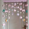 Cortina divisória fofa sem perfuração para varanda de meninas explosão Sanrio layout de quarto cortina de desenho animado feio adesivos de parede tridimensionais