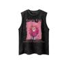 Camiseta de Verano sin Mangas Estampada Hip-hop Estilo Americano para Hombre y Mujer, Holgada, Deportiva, Combinable con Todo, Chaleco, Top sin Mangas a la Moda