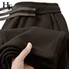 Calça Casual Masculina Outono Inverno Moda Personalidade Padrão Espiga de Trigo Masculino Adolescentes Respirável Caimento Anti-rugas Esportiva Perna Reta