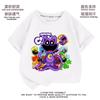 Roupas de Animais Pequenos Sorrindo Camiseta Infantil de Manga Curta Roupas de Verão Meninas Estilo Ocidental Gato Sonolento Desenho Animado Top Estudantes Verão