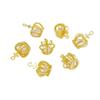 Colgante de corona de circonitas de color dorado de 14 quilates, colgante pequeño hecho a mano, pulsera de perlas, collar, accesorios de joyería