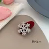 Grampo de Cabelo Floco de Neve com Strass Novo Ano Outono Inverno Menina Presilha Lateral Franja Levemente na Testa Presilha Bico de Pato de Alta Qualidade Grampo de Cabelo