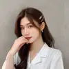 Grampo de Cabelo Exquisito Coreano para Mulheres, Presilha de Cabelo em Forma de Cruz com Toque de Luxo, Presilha Lateral com Strass, Acessório de Cabelo Elegante, Presilha para Franja, Par de Presilhas