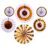 Conjunto de 6 peças para dourar por atacado de fábrica leque de papel dobrável ouro rosa decorativo tridimensional papel de parede de fundo decorativo leque de flores