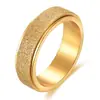 Anillo giratorio de acero de titanio esmerilado multicolor simple ins Joker Anillo de descompresión de acero inoxidable de 6 MM fabricantes venta al por mayor