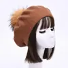 Boina Nueva de Color Sólido con Pompón Mezcla de Lana Moda Cómoda Gorro Pullover Doble Capa Cálido Gorro de Punto Sencillo