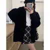 Cardigan Estilo Coreano Transfronteiriço Design Preguiçoso Tricô de Ponto Torcido Feminino 2026 Outono/Inverno Novo Suéter Solto para Pessoas Baixas