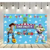 Telón de fondo de Toy Story de Dibujos Animados Suministros de Decoración para Fiesta de Cumpleaños Infantil Montaje de Escena Pancarta de Cumpleaños