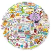 Transfronterizos Nuevos 50 Pegatinas de Dibujos Animados de Texto Divertido Creativas e Interesantes Pegatinas Decorativas para Cuaderno de Notas y Teléfono Móvil