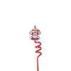 Venta al por mayor del fabricante Niña Fresa Popote Giratorio Parche de Plástico Drip de PVC Popote de Grado Alimenticio Popote de Petg de Gama Alta para DIY