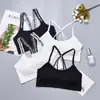 Sutiã Tubo Esportivo Sem Aro Cruzado Transfronteiriço Carta Inglesa com Alça de Peito Envolvida Costas Bonitas Roupa Íntima Feminina Estilo Coreano
