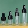 Botella cuentagotas en stock, 1 ml, 2 ml, 3 ml, 5 ml, botella de vidrio transparente, botella pequeña de muestra, cuentagotas, botella de aceite para subembotellado.