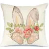 Funda de Almohada Personalizada de Pascua Más Vendida en Amazon Transfronteriza con Diseños de Conejo y Huevo para Decoración de Sofá y Cabecera de Cama