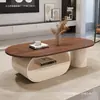 Mesa de centro de madeira maciça estilo vintage, estilo retrô, luxo simples e leve, adequada para salas de estar pequenas, novo modelo com toque de alta qualidade