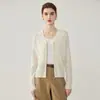Cárdigan de Cachemir con Cuello en V 2026 Otoño/Invierno Nuevo Estilo Mujer Color Sólido Cálido Top Estilo Elegante Holgado Adelgazante Abrigo