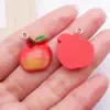 20 Estilos de Colgantes de Resina Roja Grande de Dibujos Animados de Manzana, Fresa, Cereza Accesorios DIY Colgantes para Llavero Collar