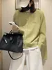 Outono Inverno Bordado Gato Gola Redonda Macio Confortável Blusa Suéter Estilo Coreano Tricô Roupa Exterior Preto Tamanho Único Damasco