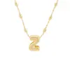 Venta Caliente Transfronteriza Nuevo Colgante de Burbuja Brillante Letra P del Alfabeto Inglés Cobre Chapado en Oro Collar Simple Popular Accesorios para la Mano