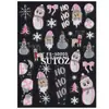 Navidad 2025 Nuevas Pegatinas de Uñas con Relieve Dibujos Animados Lindo Santa Claus Copo de Nieve 5D Brillo Pegatinas Adhesivas Traseras para Uñas