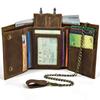 Cartera de Cuero Genuino para Hombre, Billetera para Monedas de Cuero Crazy Horse con Múltiples Ranuras para Tarjetas y Llavero, Bolso Cruzado de Cuero Genuino para Hombre con 70% de Descuento