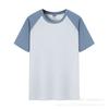 Camiseta Nueva de Verano Cuello Redondo Algodón Puro Deportiva Manga Corta Bloques de Color Raglán Ropa Familiar Actividades de Jardín de Infancia Se Puede Imprimir Logo