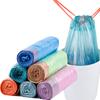Bolsa de basura con cordón, bolsa de basura portátil con cierre automático, bolsa de basura doméstica con cuerda, bolsa de basura portátil, directa de fábrica