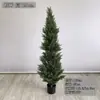 Árbol de Navidad de planta verde artificial, planta pequeña en maceta, ciprés decorativo de pie, arreglo floral de material plástico, árbol artificial