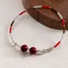 Colar de pérola de água doce com pedra bruta verde pinho transfronteiriço europeu e americano, corrente de clavícula de alta qualidade vintage, acessório feminino simples e estiloso