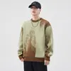 Invierno Nuevo Cálido Suéter Jacquard de Cuello Redondo para Hombre Suelto Talla Grande Estilo Japonés Retro Combinable Suéter de Moda