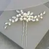Adornos Europeos y Americanos de Perlas para el Cabello de Novia Inserciones Blancas de Perlas para el Cabello Accesorios de Boda Pasadores en Forma de U Accesorios de Boda Tocados