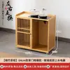 Mesa de chá móvel de pequeno porte para apartamentos pequenos, pequeno suporte de chá, aparador de chá para sala de estar, armário de chá embutido integrado, bar de chá estilo chinês