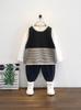 Primavera Nuevo Estilo Ropa para Bebé Niño y Niño Niños Casual y Elegante Rayas Chaleco Tejido Chaleco Camiseta Base a la Moda