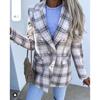Estación Independiente 2023 Aliexpress Otoño e Invierno Nuevo Manga Larga Doble Botonadura Moda Traje Estampado Chaqueta Pequeña Ropa de Mujer