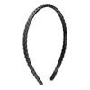 Diadema Plástica Negra Brillante Trenza Simple Pequeña Básica 0.8cm Delgada Fila Única Espiga de Trigo Diadema Unisex