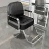 Silla de salón de peluquería para cortar, rizar y peinar, diseño popular, estilo guerrero negro, altura ajustable, giratoria y reclinable, adecuada para barberías
