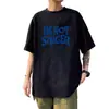 Camiseta Preta de Seda de Gelo com Estampa de Letras Estilo Hong Kong Unissex Gola Redonda Manga Curta Tendência Versátil Casual Caimento Solto