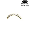 Clavo de Titanio F136 con Circonita para Hélice de Oreja, Clavo para Cartílago de Oreja, Barra con Base Plana Roscada Internamente para Labio, Joyería para Piercing de Oreja