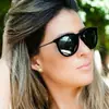 Óculos de Sol Ovais da Moda para Mulheres, Populares na Europa e América, Óculos de Sol Aviador de Metal com Armação Completa, Estilo Influenciador