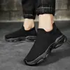 Zapatos deportivos casuales de malla transpirable de verano para hombre, zapatos tipo calcetín sin cordones, zapatos de punto flyknit, zapatos cómodos antideslizantes para hombre