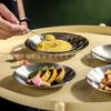 Plato para Sabor de Acero Inoxidable 304 Estilo Coreano Plato para Condimentos para Olla Caliente Plato para Salsa de Hotel Plato para Sabor Dorado Estilo Japonés y Coreano Plato Chapado en Oro