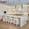 Fábrica de Exportação de Guangzhou Armários de Madeira Maciça Personalizados Casa Inteira Estilo Americano Europeu Pintura Armários de Cozinha Decoração Personalizada Geral
